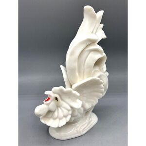 Vintage Ardalt Japan Rooster Figurine‎ White Ceramic Bird Farm Decor